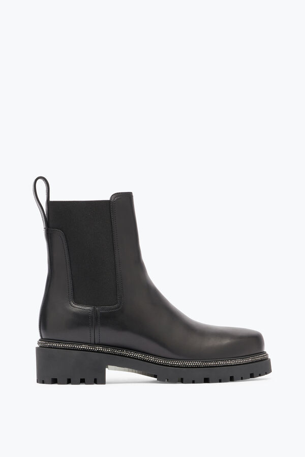 joyas de cuero negro botas de tobillo bika rene caovilla