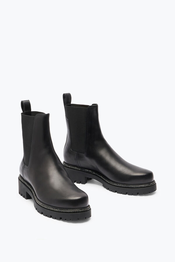 joyas de cuero negro botas de tobillo bika rene caovilla