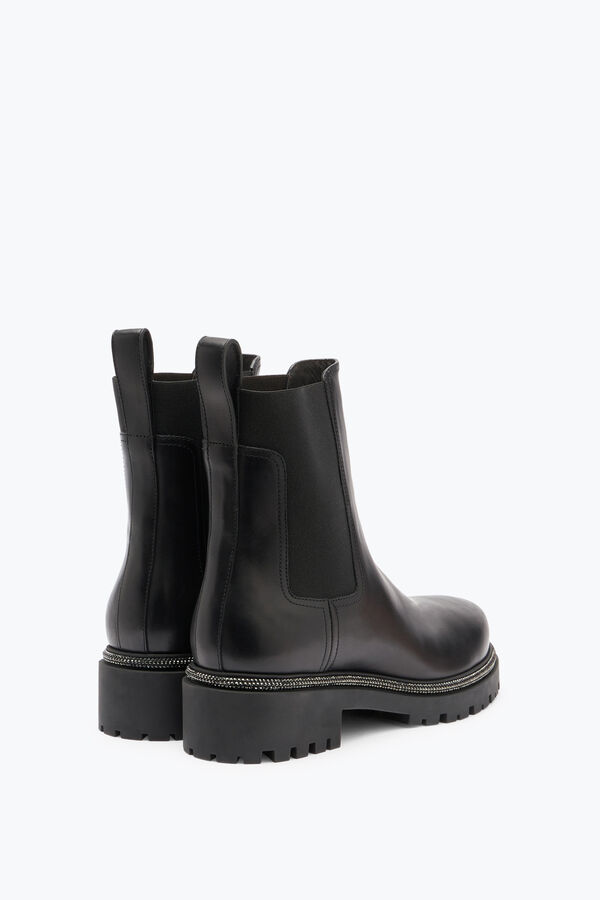 joyas de cuero negro botas de tobillo bika rene caovilla