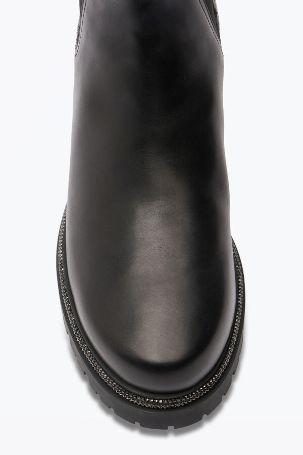 joyas de cuero negro botas de tobillo bika rene caovilla