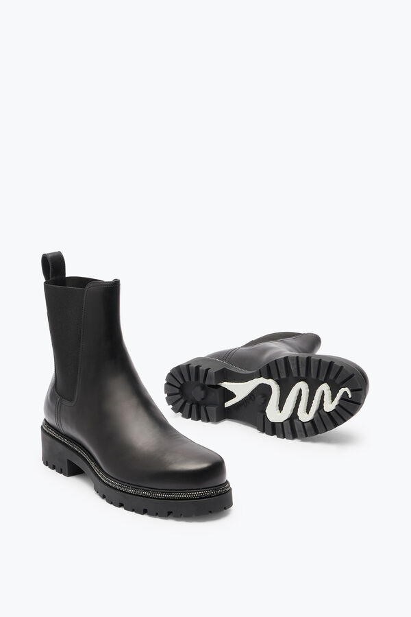 joyas de cuero negro botas de tobillo bika rene caovilla