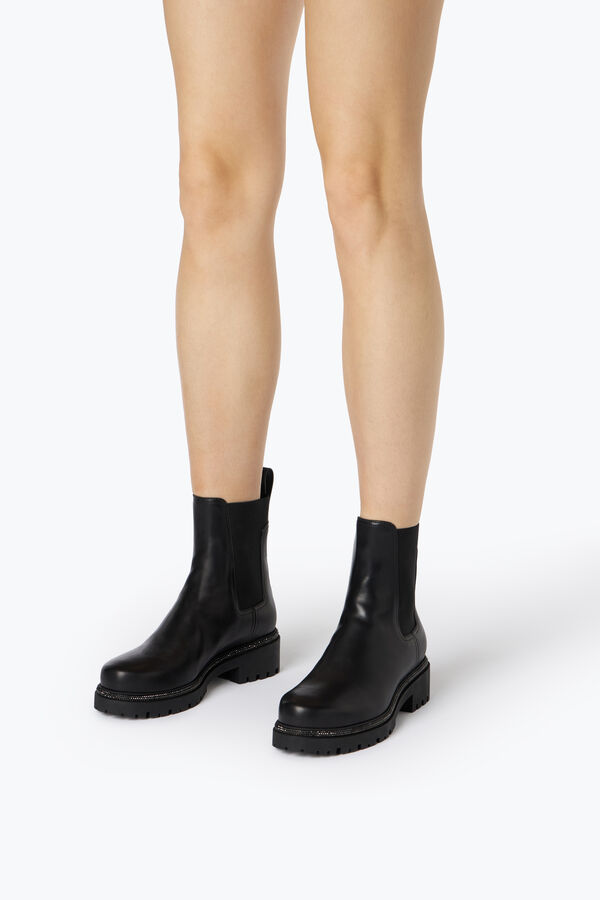 joyas de cuero negro botas de tobillo bika rene caovilla