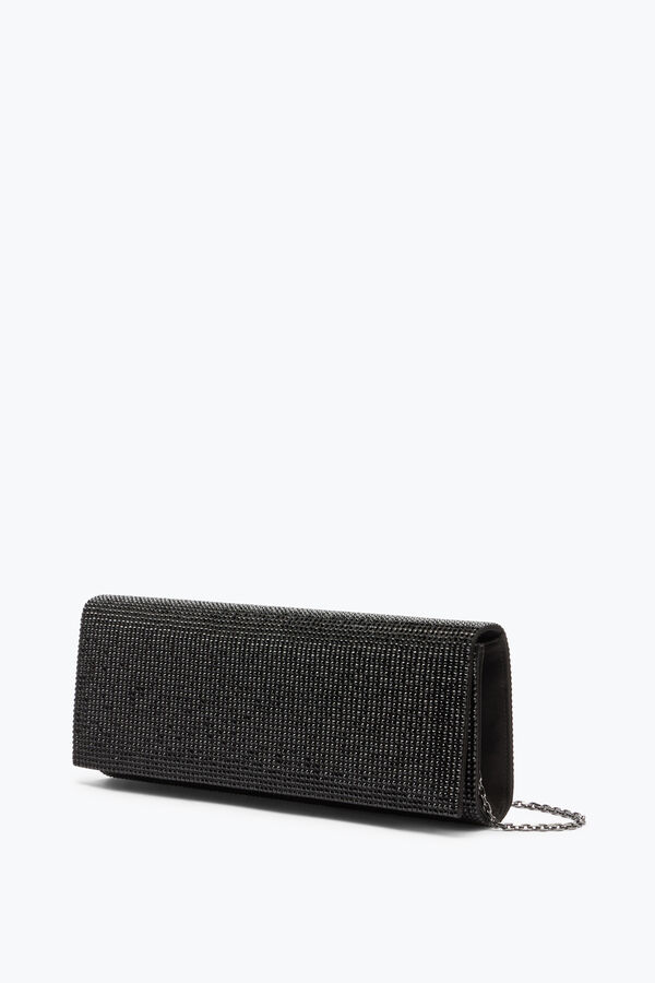 joyas zafira clutch negro de cristales rene caovilla