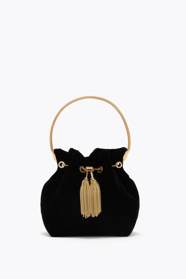 joyas de deva de terciopelo negro mini bolso rene caovilla