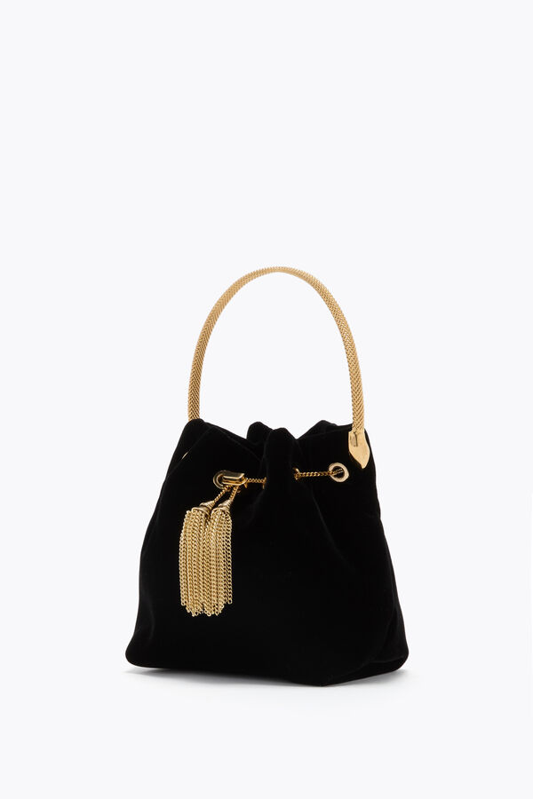 joyas de deva de terciopelo negro mini bolso rene caovilla