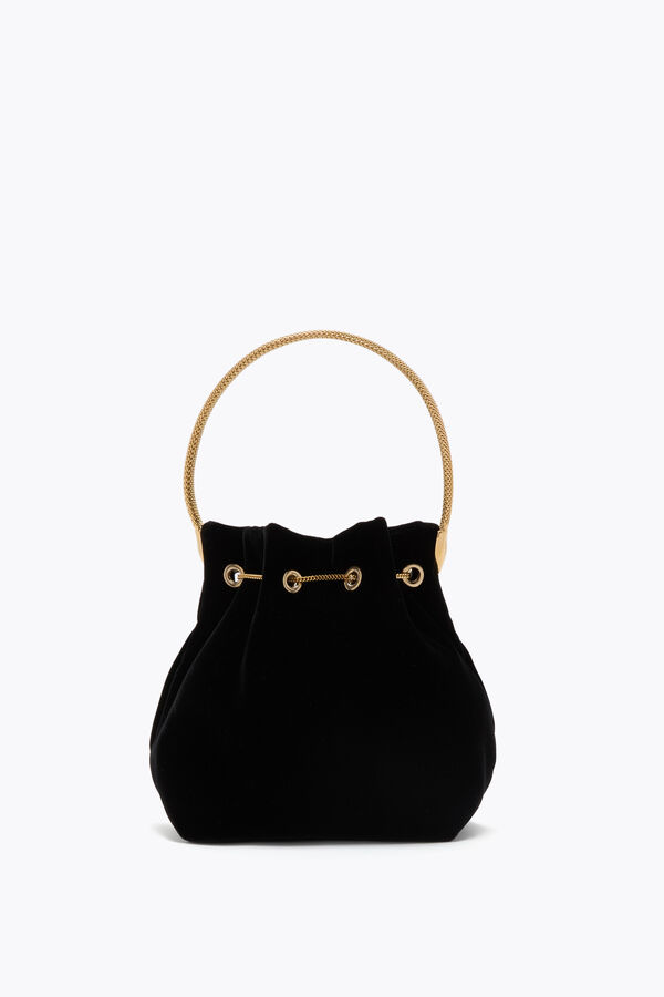joyas de deva de terciopelo negro mini bolso rene caovilla