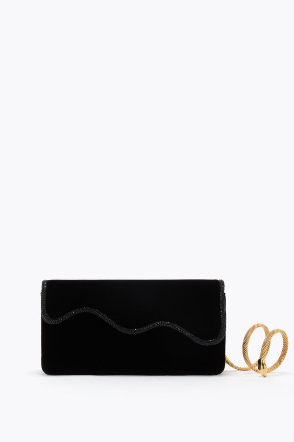 joyas onda de terciopelo negro embrague rene caovilla