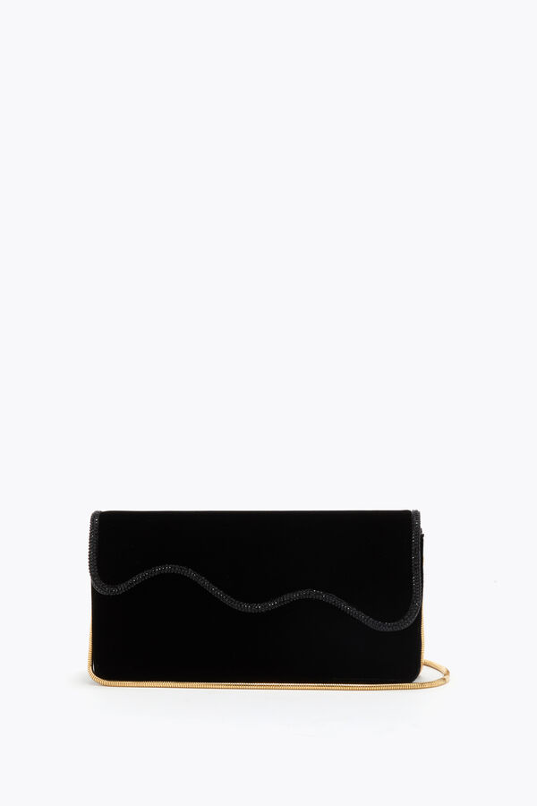 joyas onda de terciopelo negro embrague rene caovilla