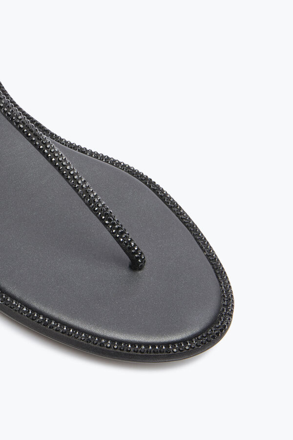 joyas diana negro sandalia plana 10 rene caovilla