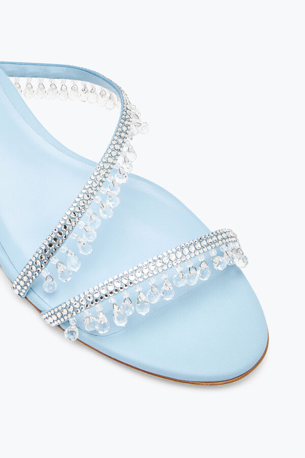 joyas araña de luz plana azul sandalia 10 rene caovilla