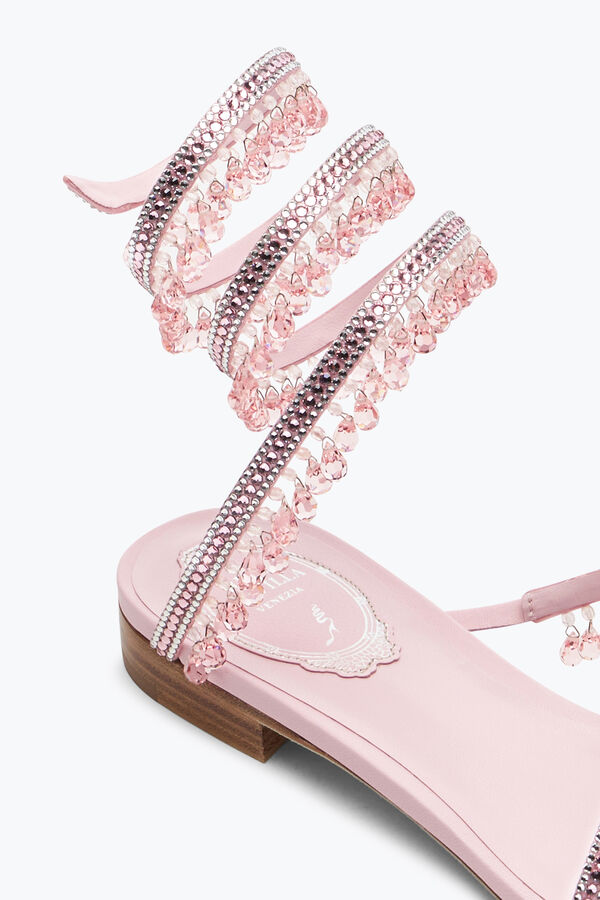 joyas araña de barbie rosa sandalia plana 10 rene caovilla