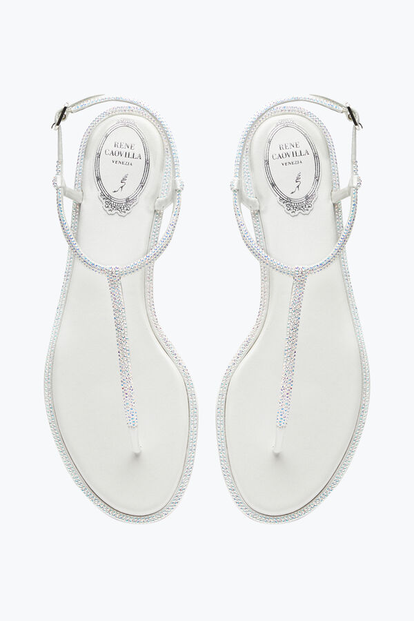joyas diana blanco sandalias con cristales de 10 rene caovilla
