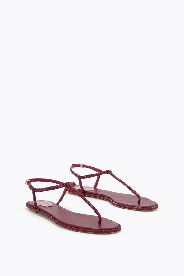 joyas diana borgoÑa sandalias con cristales de 10 rene caovilla