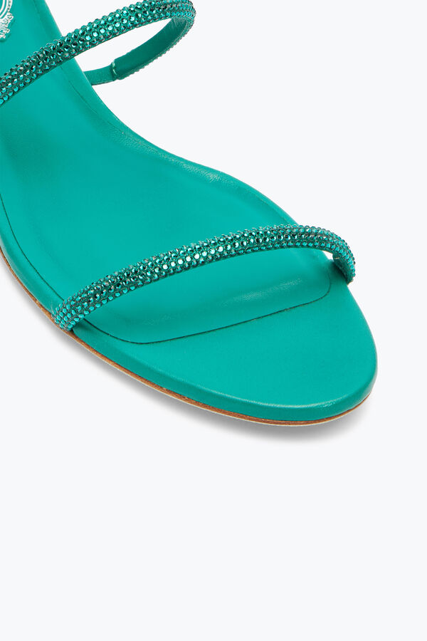 joyas supercleo de cristal verde esmeralda sandalia 10 rene caovilla