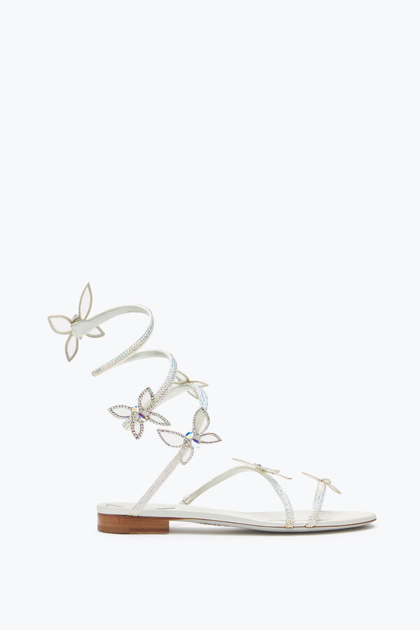 joyas butterflower de cristal de marfil sandalia 10 rene caovilla
