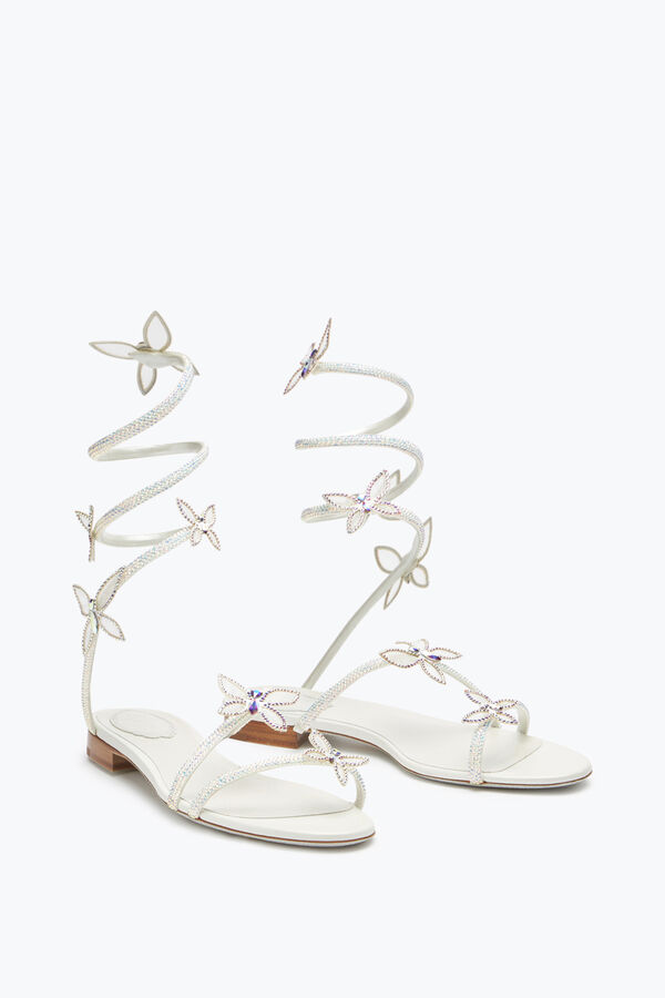 joyas butterflower de cristal de marfil sandalia 10 rene caovilla