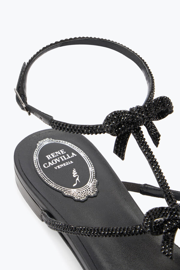joyas caterina negro sandalia plana 10 rene caovilla