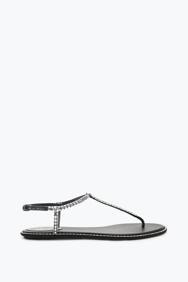 joyas diana negro sandalia con cristal baguette rene caovilla