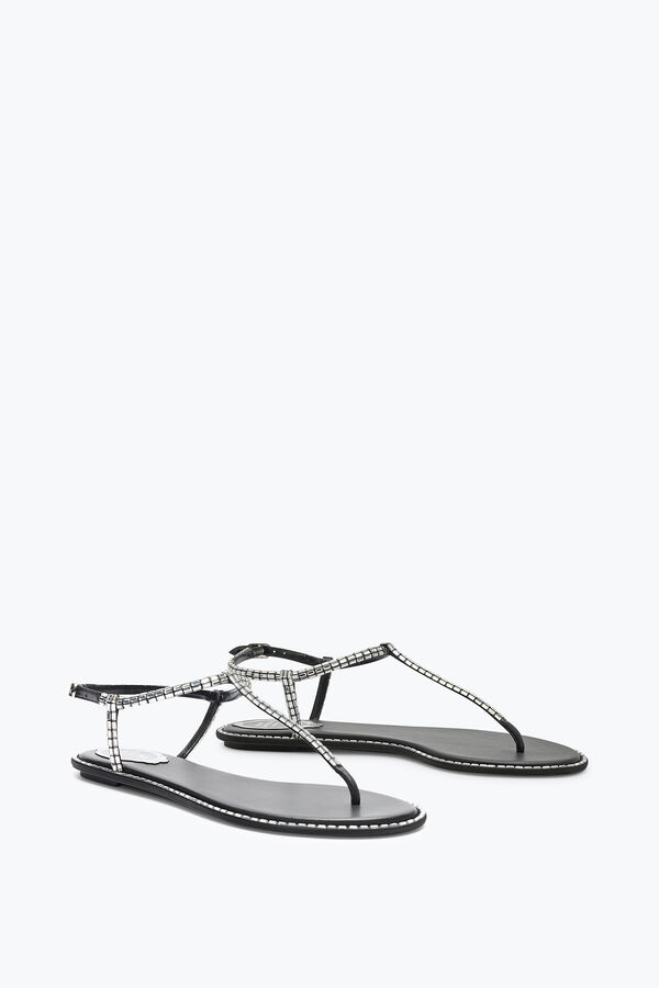 joyas diana negro sandalia con cristal baguette rene caovilla