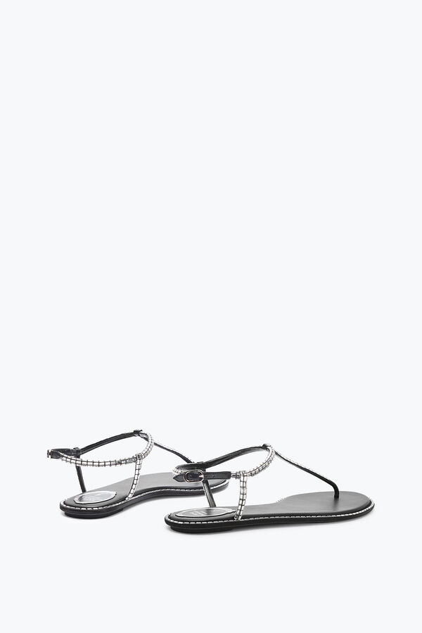 joyas diana negro sandalia con cristal baguette rene caovilla