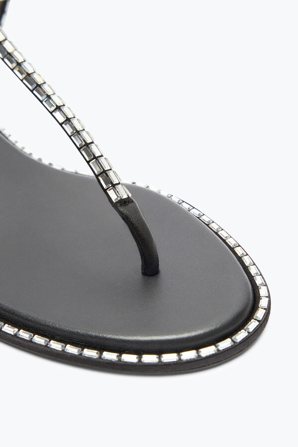 joyas diana negro sandalia con cristal baguette rene caovilla