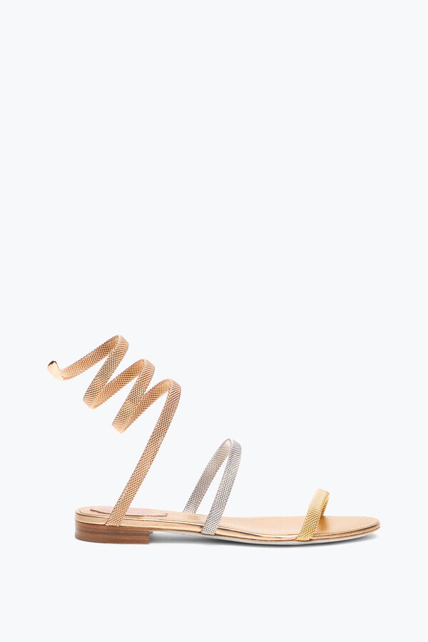 joyas trigold cleo tres tonos sandalia plana 10 rene caovilla