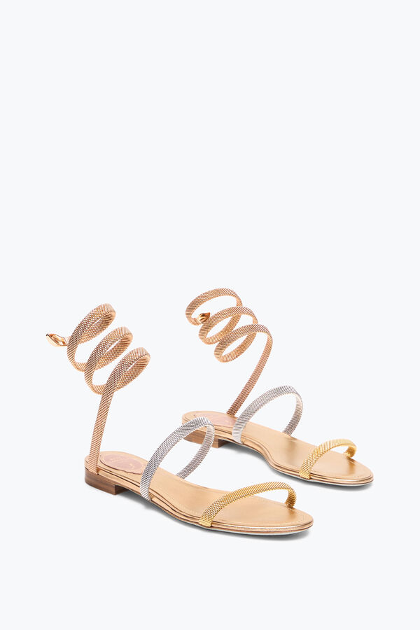 joyas trigold cleo tres tonos sandalia plana 10 rene caovilla