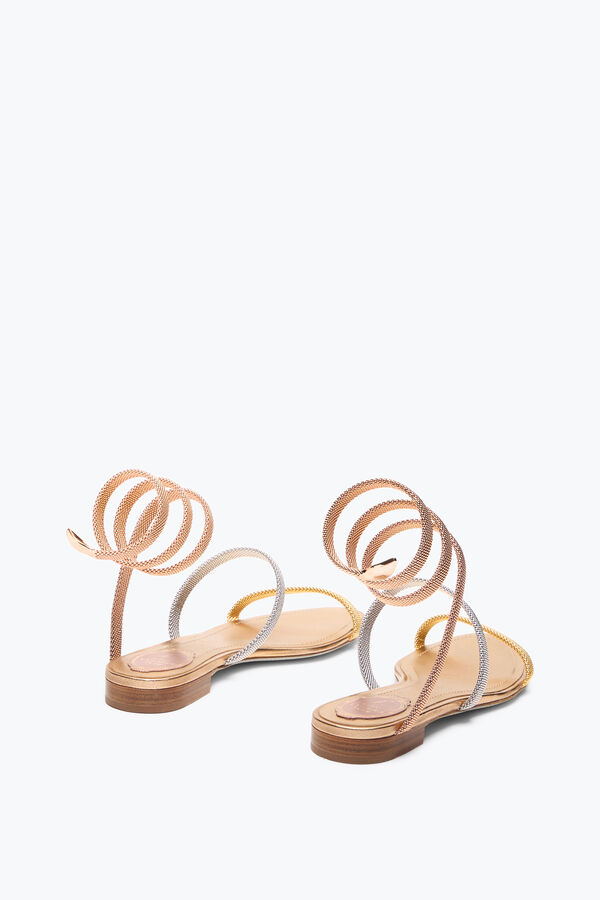 joyas trigold cleo tres tonos sandalia plana 10 rene caovilla