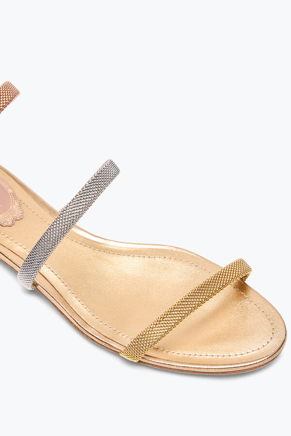 joyas trigold cleo tres tonos sandalia plana 10 rene caovilla