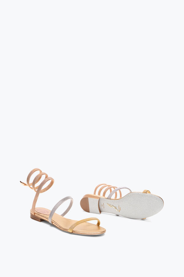 joyas trigold cleo tres tonos sandalia plana 10 rene caovilla