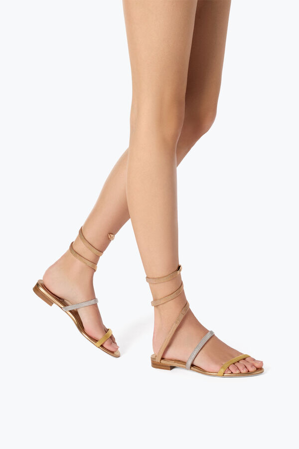 joyas trigold cleo tres tonos sandalia plana 10 rene caovilla