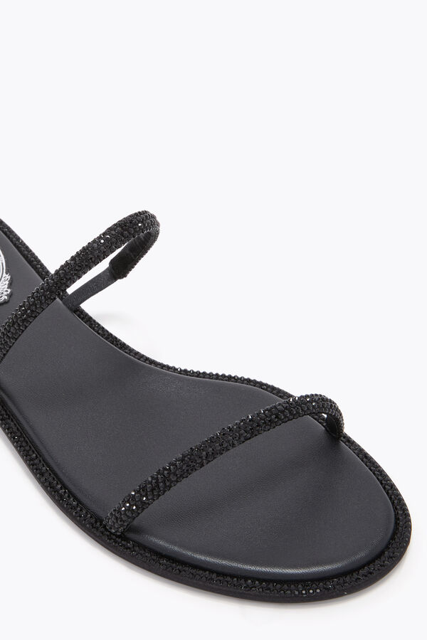 joyas cleo negro sandalia plana 10 rene caovilla