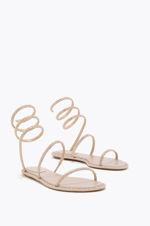 joyas cleo de oro sandalia plana 10 rene caovilla