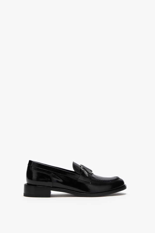 joyas morgana mocasines negro con negro mate cristal 20 rene caovilla