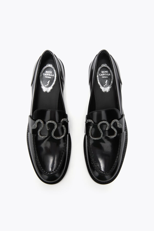 joyas morgana mocasines negro con negro mate cristal 20 rene caovilla