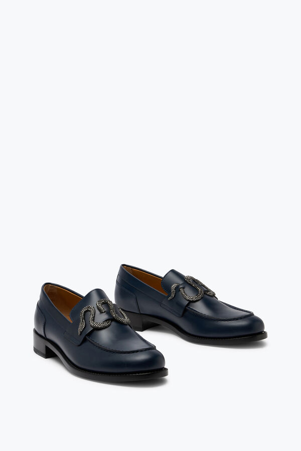 joyas morgana mocasines azul con negro mate cristal 20 rene caovilla