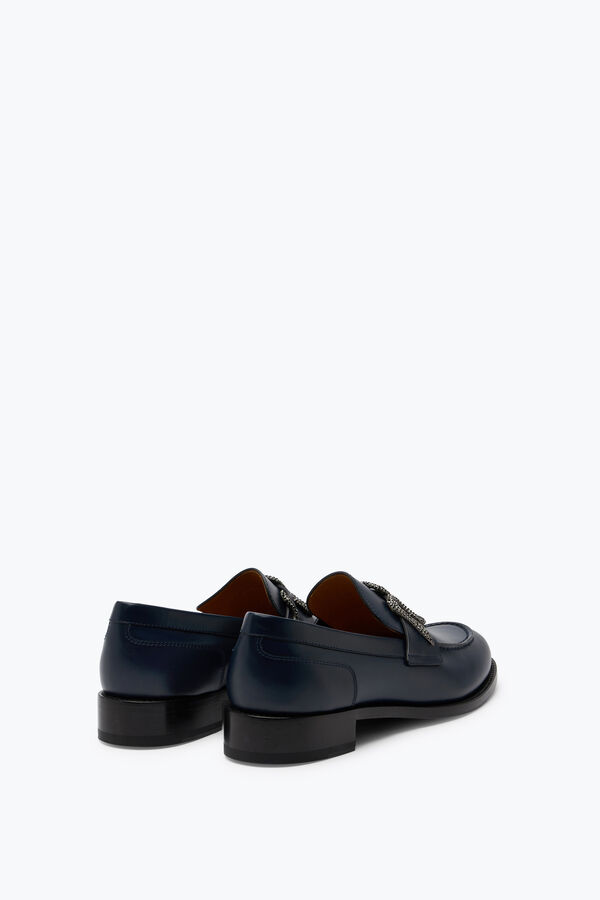 joyas morgana mocasines azul con negro mate cristal 20 rene caovilla