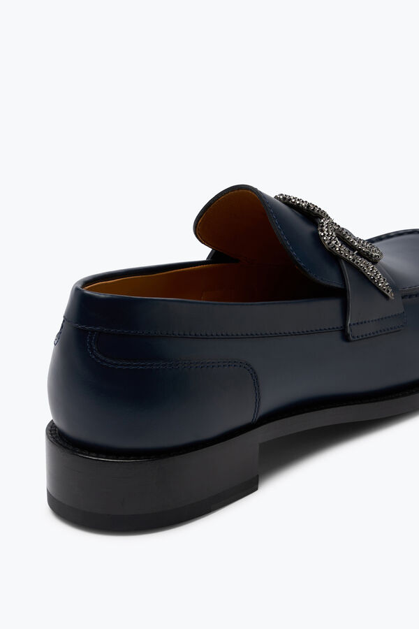 joyas morgana mocasines azul con negro mate cristal 20 rene caovilla