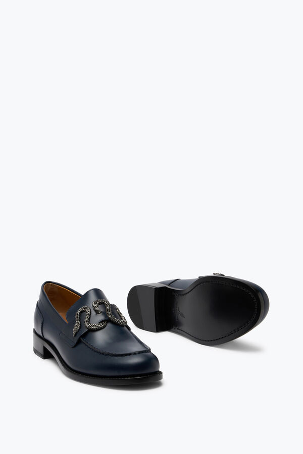 joyas morgana mocasines azul con negro mate cristal 20 rene caovilla