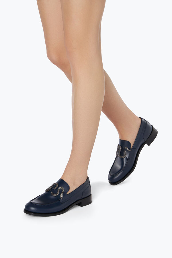 joyas morgana mocasines azul con negro mate cristal 20 rene caovilla