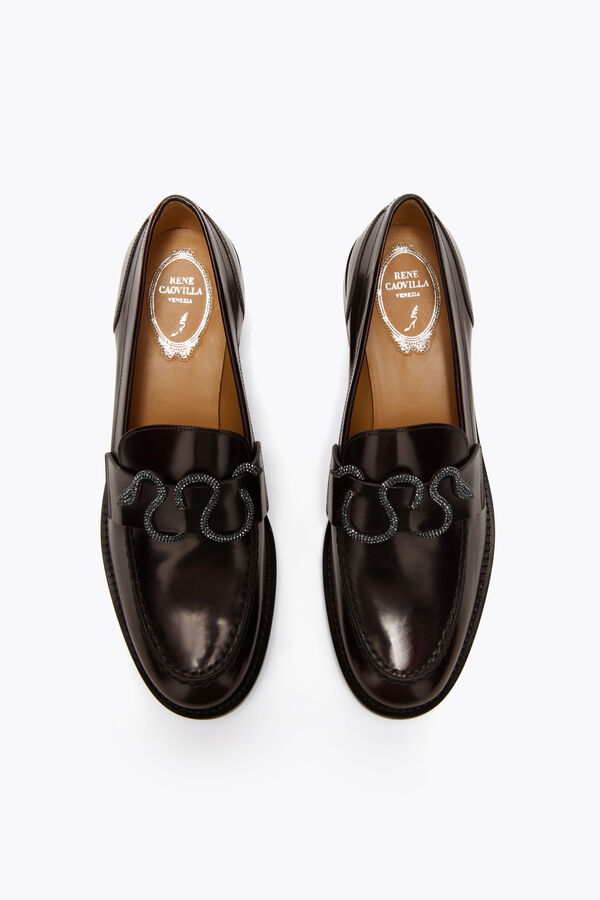 joyas morgana mocasines marrÓn oscuro con cristales 20 rene caovilla