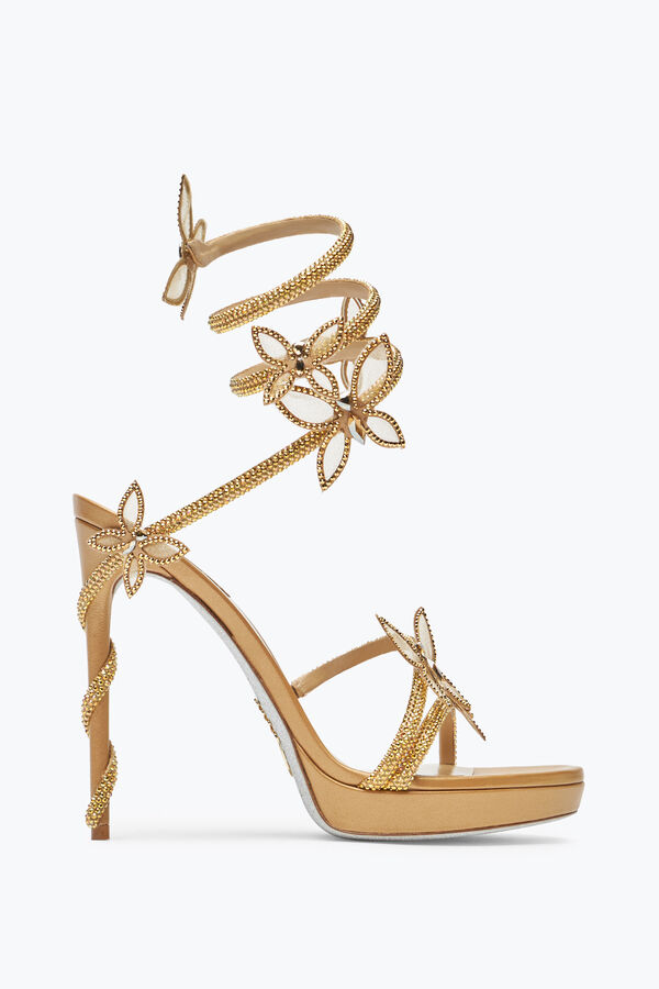 joyas margot de oro de la plataforma de la sandalia con mariposas 120 rene caovilla