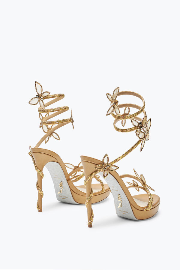 joyas margot de oro de la plataforma de la sandalia con mariposas 120 rene caovilla