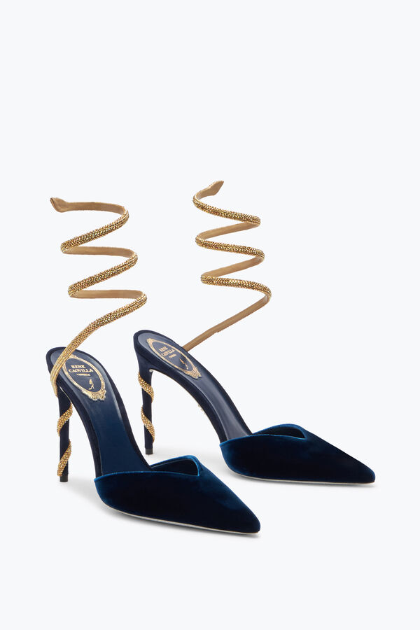 joyas margot azul profundo slingback bomba 105 rene caovilla