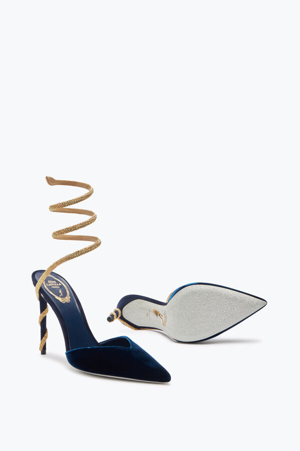 joyas margot azul profundo slingback bomba 105 rene caovilla