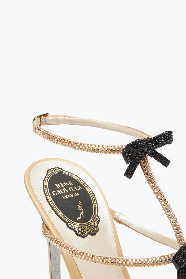 joyas caterina neutral sandalia con negro y oro cristales 105 rene caovilla