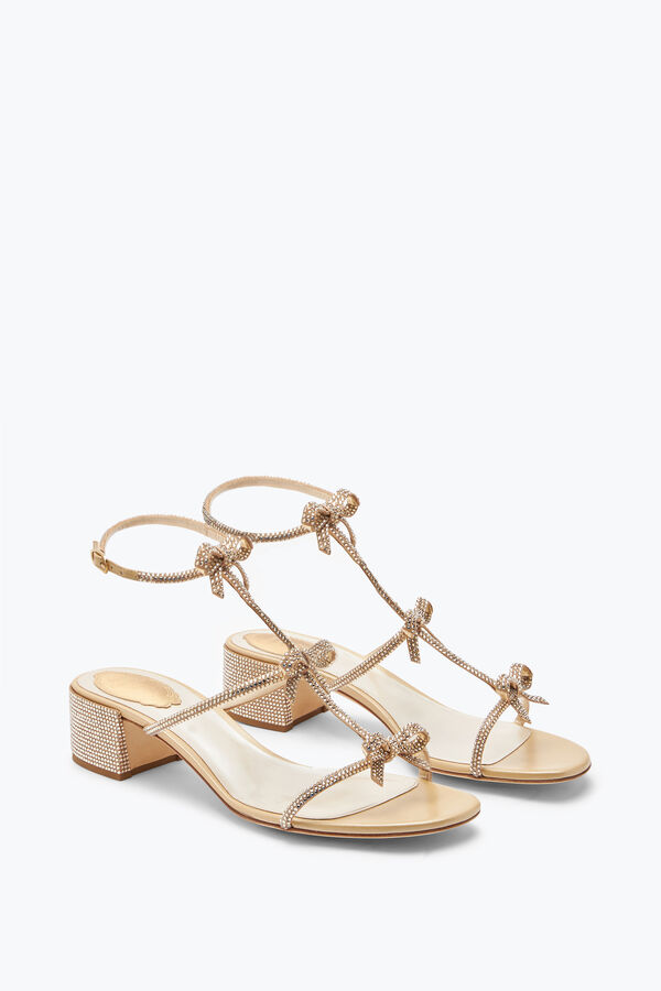 joyas caterina de cristal de color beige sandalias 40 rene caovilla