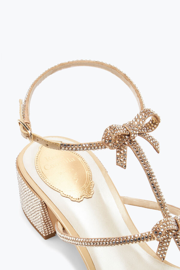 joyas caterina de cristal de color beige sandalias 40 rene caovilla