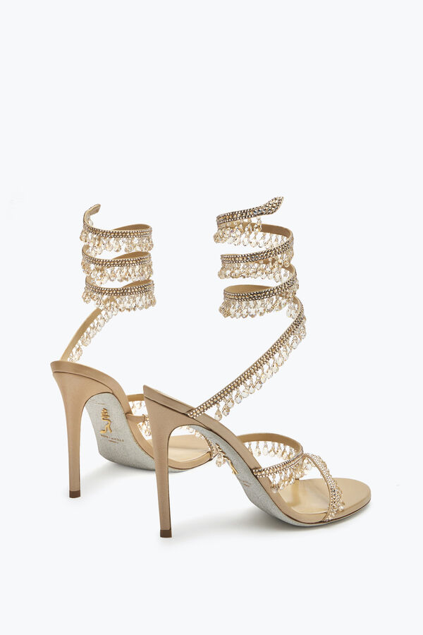 joyas lámpara de araÑa de cristal de color beige sandalias 105 rene caovilla