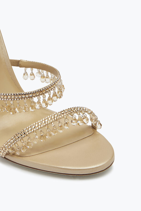 joyas lámpara de araÑa de cristal de color beige sandalias 105 rene caovilla